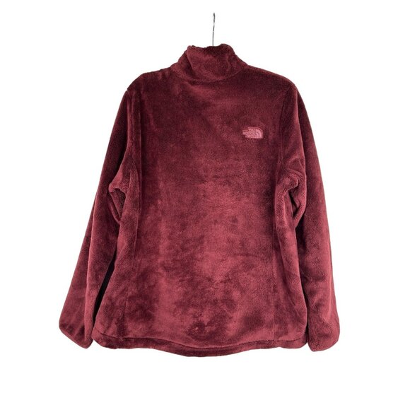 The North Face Women’s XL Osito Fuzzy Full Zip Fleece Jacket Solid Maroon - Picture 2 of 14